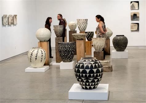 Ceramic vessels on display in the Penland Gallery
