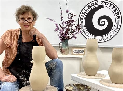 Sarah Wells Rolland at the wheel at The Village Potters