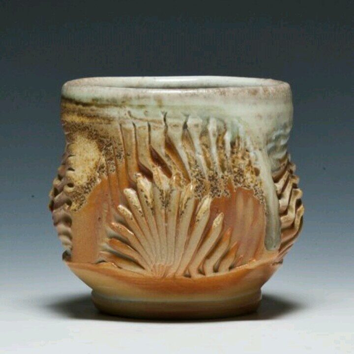 Salt-fired stoneware cup by Jack Troy