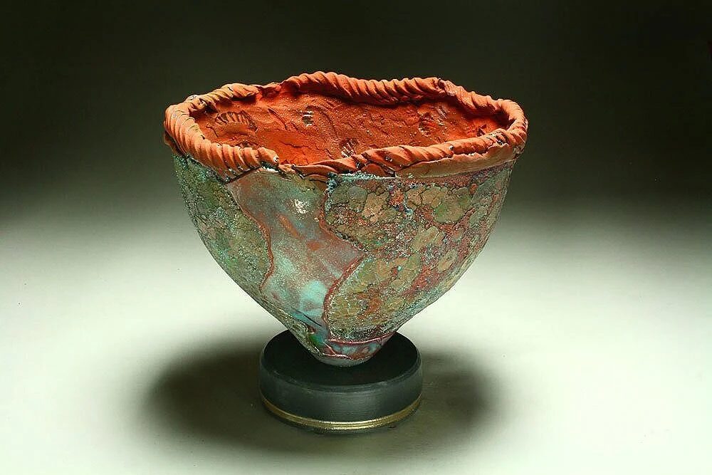 A fossil-glazed raku bowl by Steven Forbes-deSoule