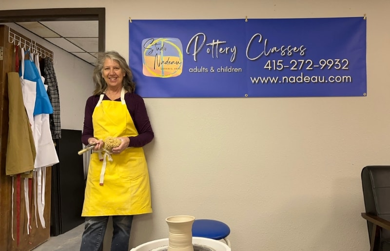 Ellen Nadeau in the studio