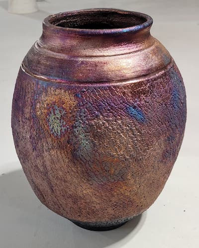 Raku pottery pot by Steve Becker