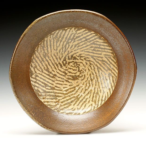 Salt-fired stoneware pot by Mark Shapiro