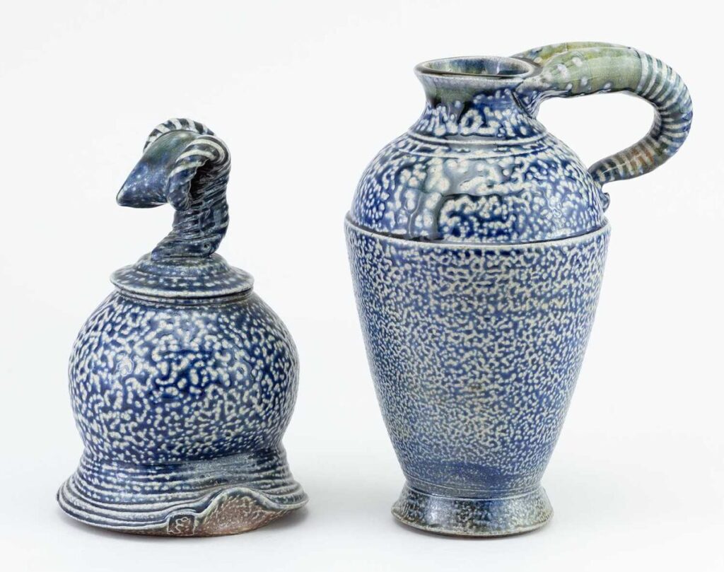 Salt-fired stoneware pot by Mark Shapiro
