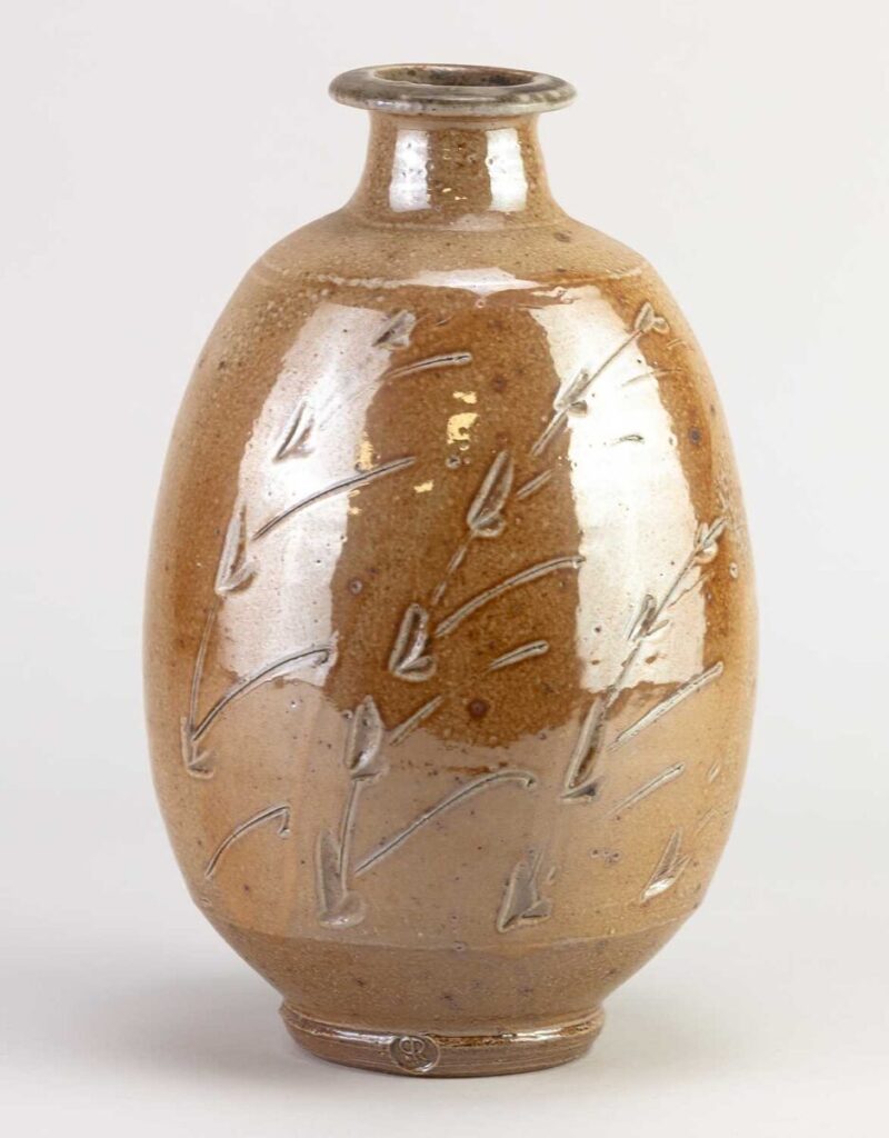 Salt-fired stoneware pot by Phil Rogers