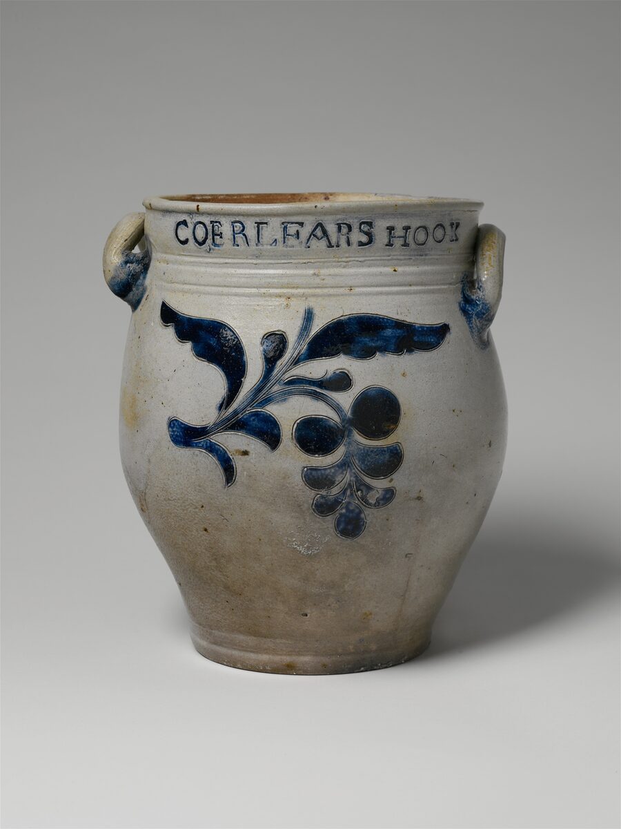Salt-glazed stoneware jar by Thomas W. Commeraw, Metropolitan Museum of Art